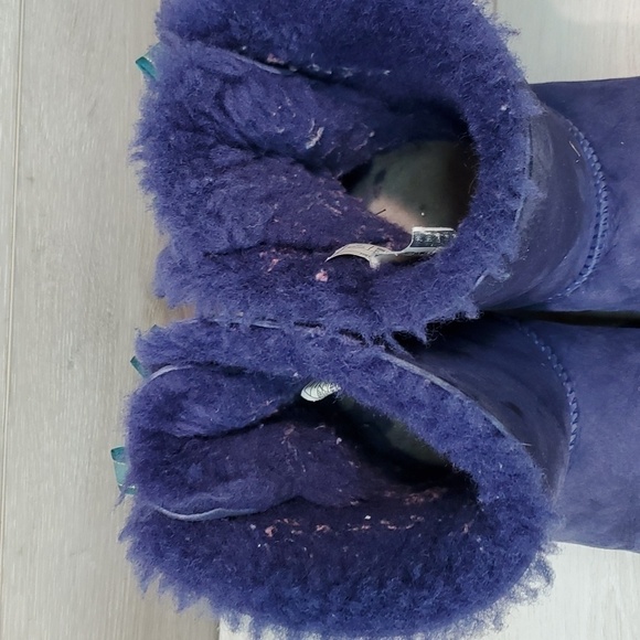 Ugg Australia Women Bailey Bow Bloom LI Ankle Leather Sheepskin Boots shoes sz 5 - Picture 6 of 15